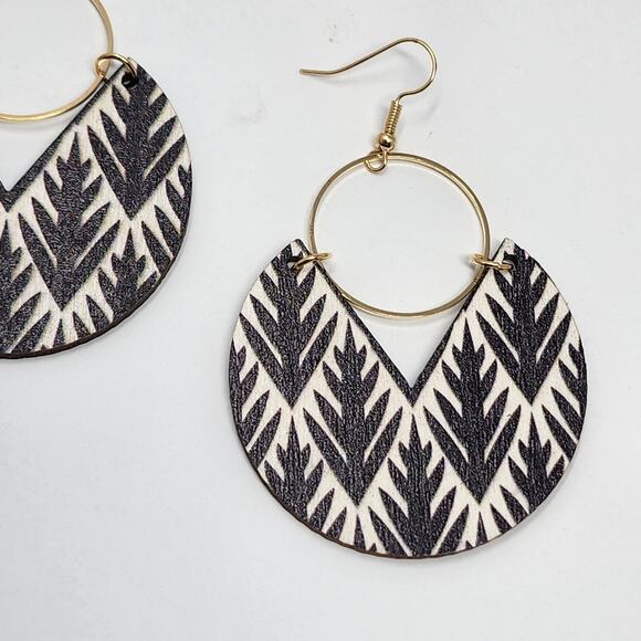 Walk This Way Golden Boho Hoop Earrings - Picture 1 of 6
